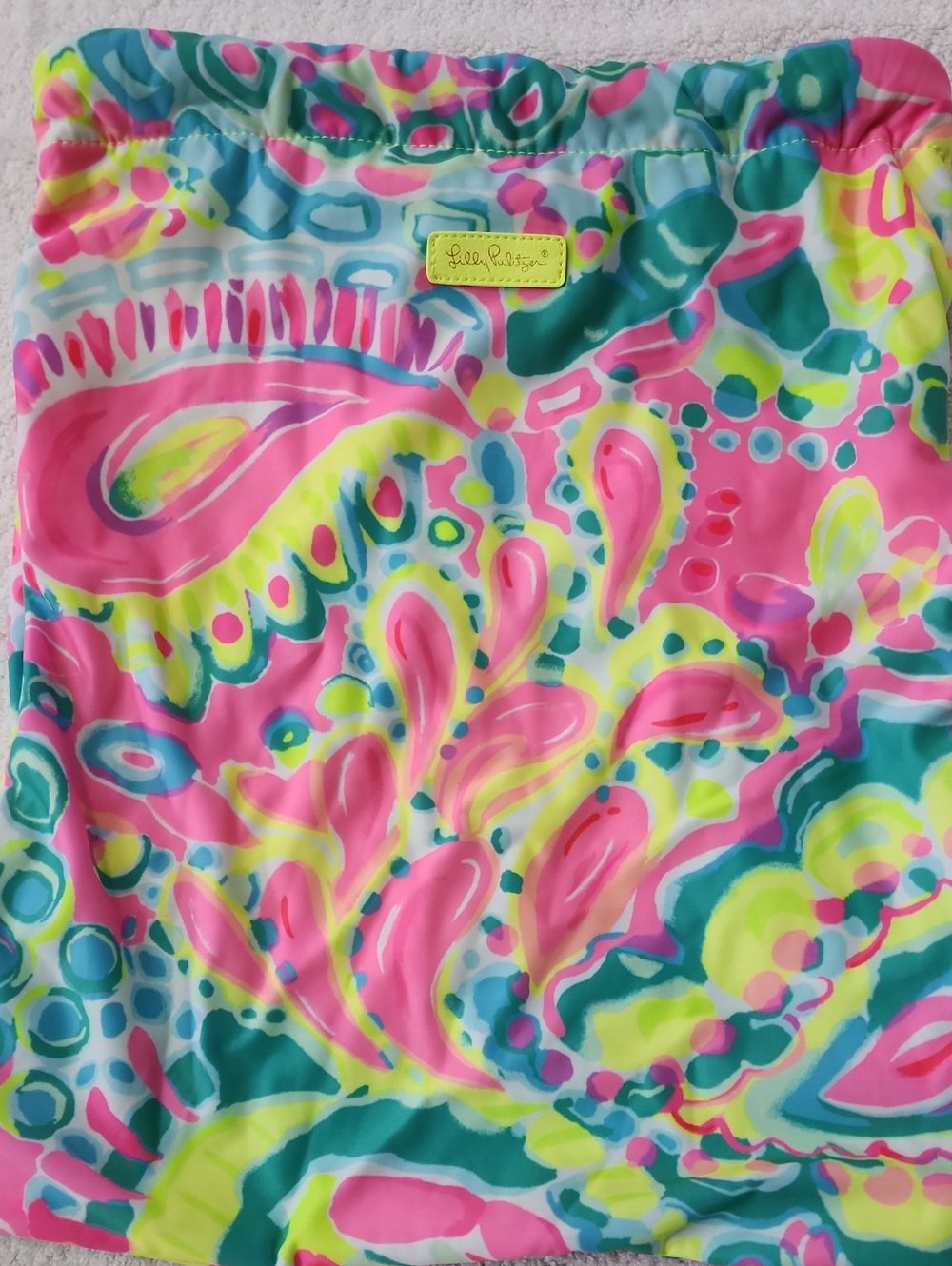 Lilly Pulitzer Women's Neon Tropical Cinch Sack One Size Preowned